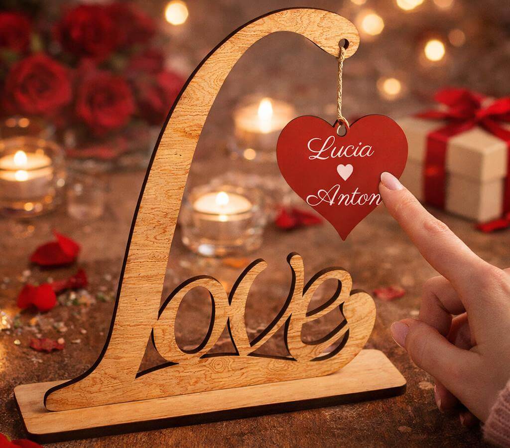 Nápis Love - personalizované srdiečko